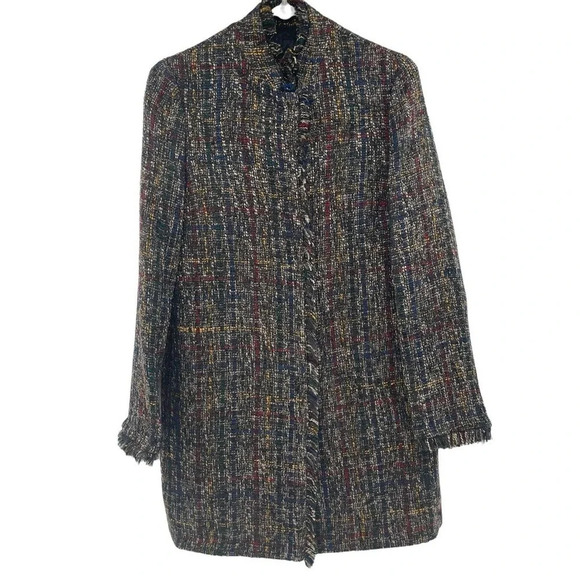 J. McLaughlin Walden Tweed Long Coat Blazer Size XS - Picture 1 of 11